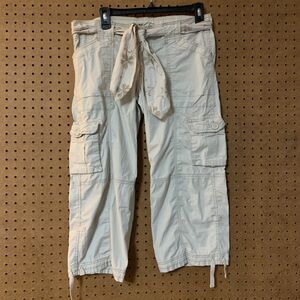 Women's Shorts Cargo Safari Long Y2K 2000s Hollister Stretch Khaki Surfer Large